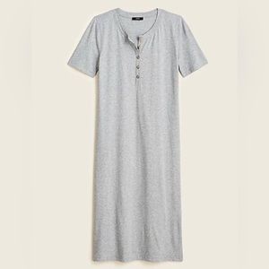 NWT J. Crew Midi Henley Knit T-shirt Dress Women’s XS Gray